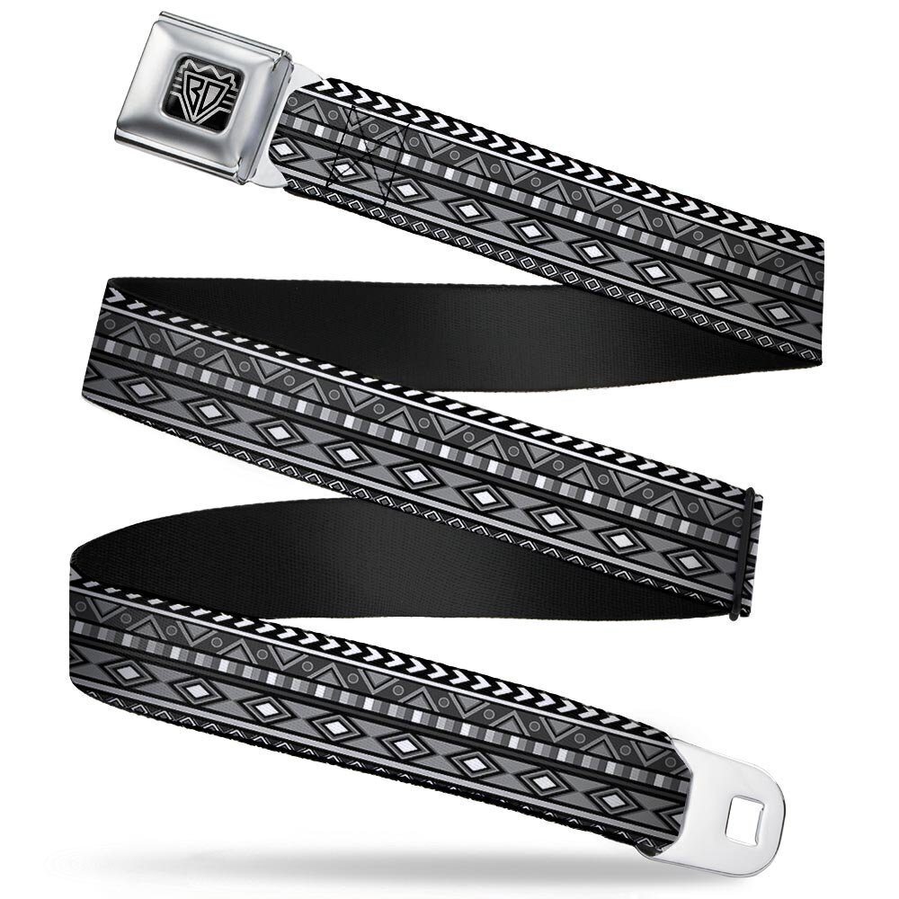 5866 Seatbelt Belt - Geometric5 Grays/Black/White - 1.0" Wide - 20-36